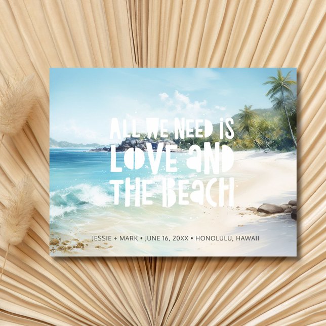 Destination Beach Wedding Save the Date Announcement Postcard (Destination Beach Wedding Save the Date)