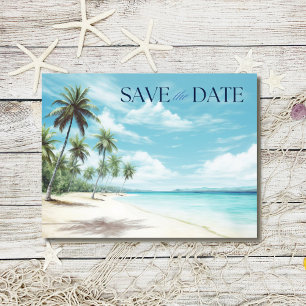 Destination Beach Wedding Save the Date Announcement Postcard