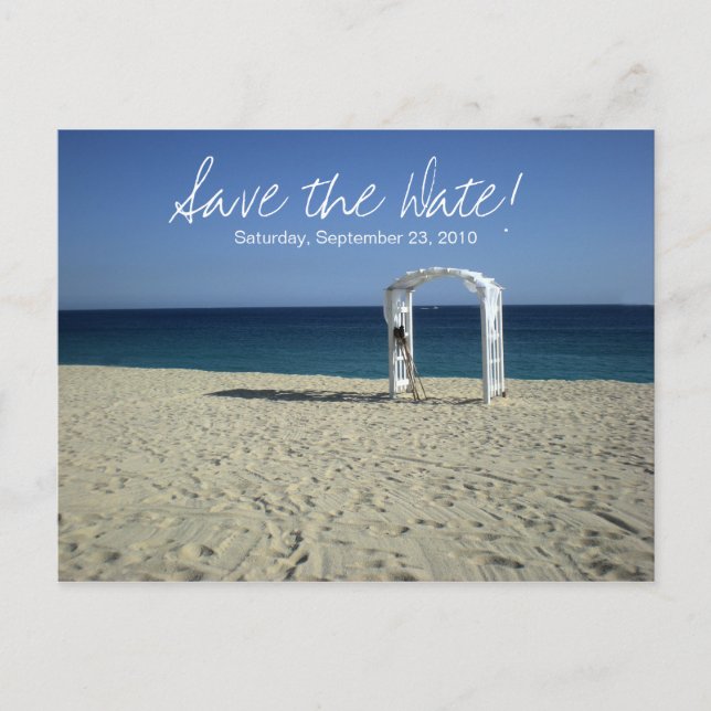 Destination Beach Wedding Save the Date Postcard 1 (Front)