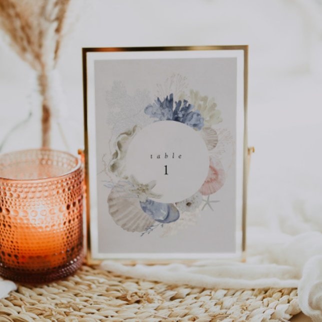 Destination Beach Wedding Table Number Card (Creator Uploaded)