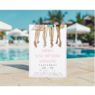 Destination Birthday Party Weekend Bikini Fashion Invitation