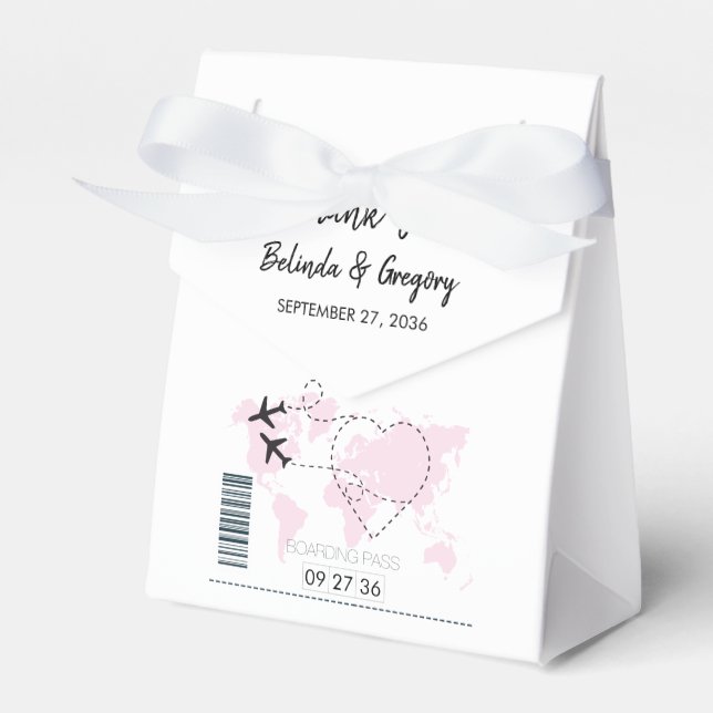 Destination Boarding Pass Wedding  Favour Box (Front Side)