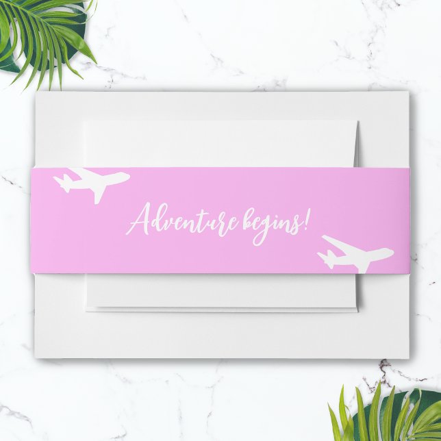 Destination Boarding Pass Wedding Invitation Belly Band (Boarding Pass Destination Wedding Envelope Band)