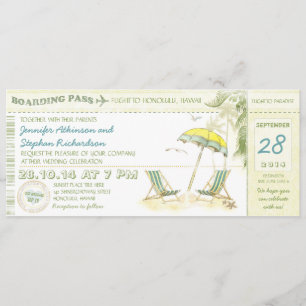 destination boarding pass - wedding invitations
