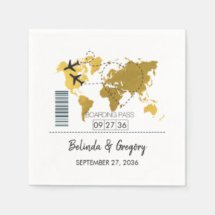Destination Boarding Pass Wedding Napkin