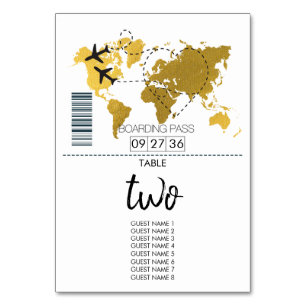 Destination Boarding Pass Wedding Table Number