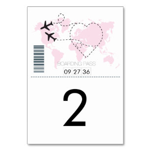Destination Boarding Pass Wedding  Table Number