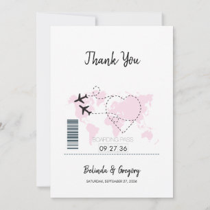 Destination Boarding Pass Wedding Thank You