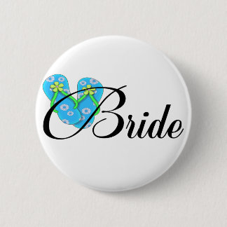 Destination Bride Flip Flop Blue 6 Cm Round Badge