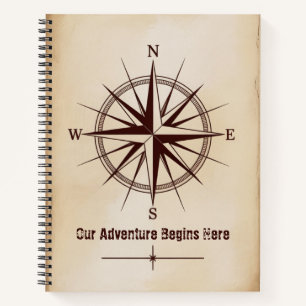 Destination Coordinates Compass   Travel Wedding Notebook