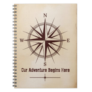 Destination Coordinates Compass Travel Wedding Notebook