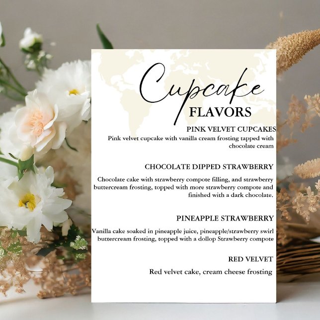 Destination Cupcake  wedding menu  dessert sign (Creator Uploaded)