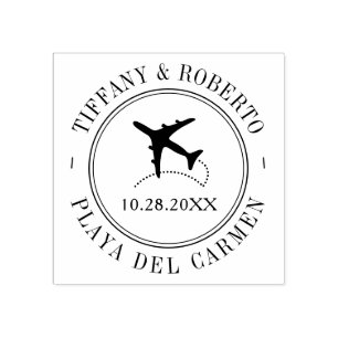 Destination Event Passport Style Travel Theme Rubber Stamp