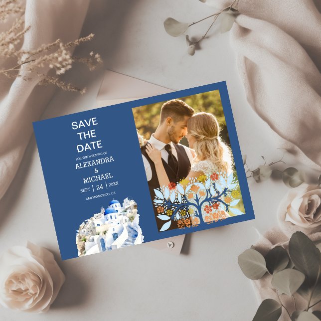 Destination Greece Santorini Wedding Save The Date (Creator Uploaded)