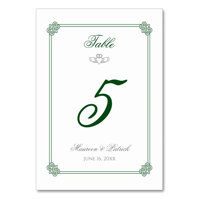 Destination Ireland Table Number (Front)