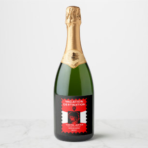 Destination Japan Vacation Sparkling Wine Label