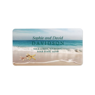 Destination Kauai Beach Starfish Wedding Label