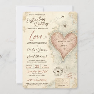 Destination: Love Wedding Invitation