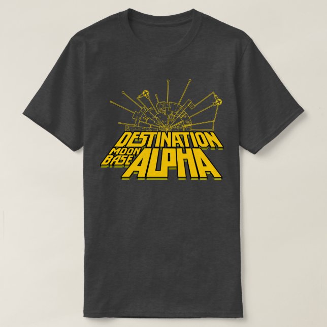 DESTINATION MOONBASE ALPHA LOGOALPHA DIAGRAM YELLO T-Shirt (Design Front)