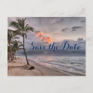 Destination Ocean Beach Wedding Save the Date Announcement Postcard