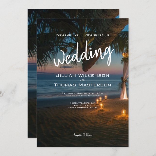 Destination Paradise - Wedding Invitation (Front/Back)