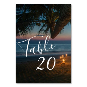 Destination Paradise Wedding Reception Table Number