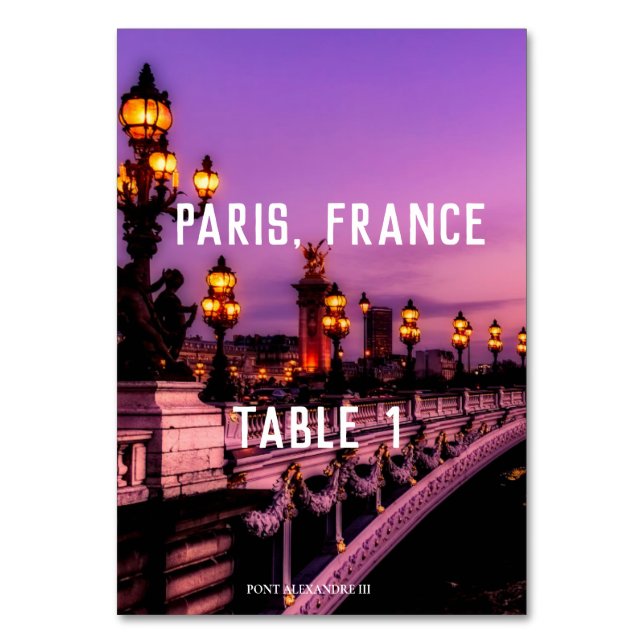 Destination Paris Table 1 Number (Front)
