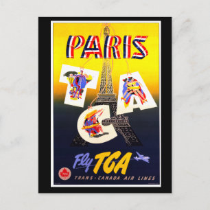 Destination Paris Vertical Postcard