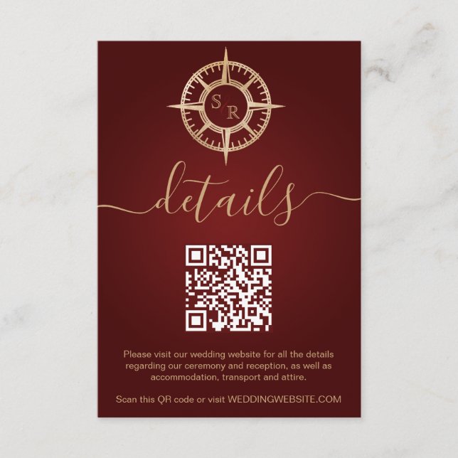 Destination Passport Compass QR Code Details Enclosure Card (Front)