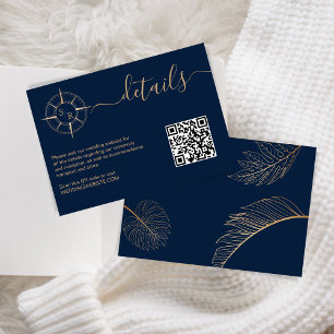 Destination Passport Compass QR Code Details RSVP Card