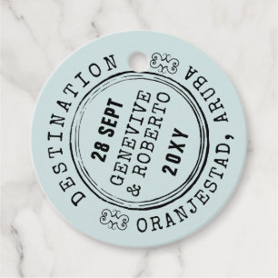 Destination Passport Stamp Travel Theme Favour Tags