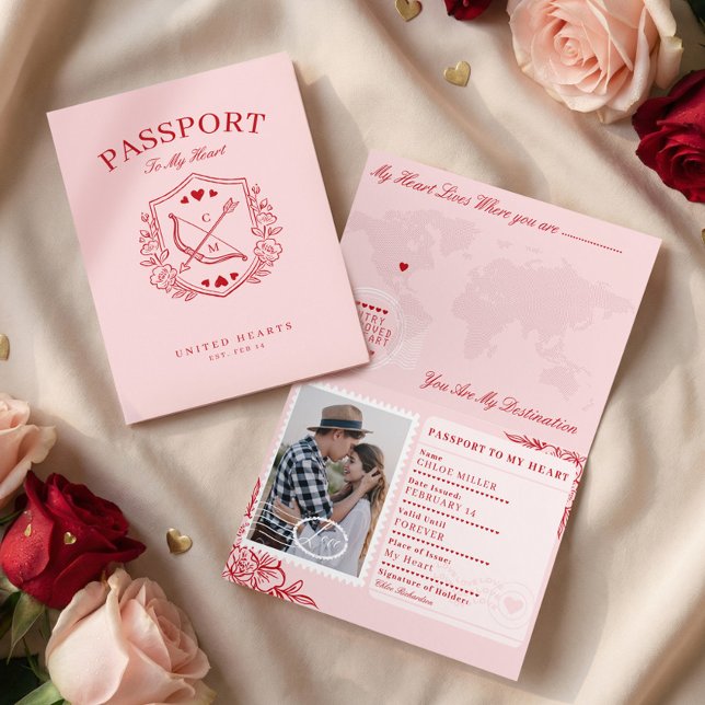 Destination Passport to My Heart Valentine’s Day Holiday Card (Destination Passport to My Heart Valentine’s Day Holiday Card)