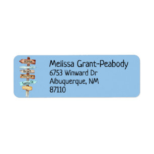 Destination Sign Post Address Return Label