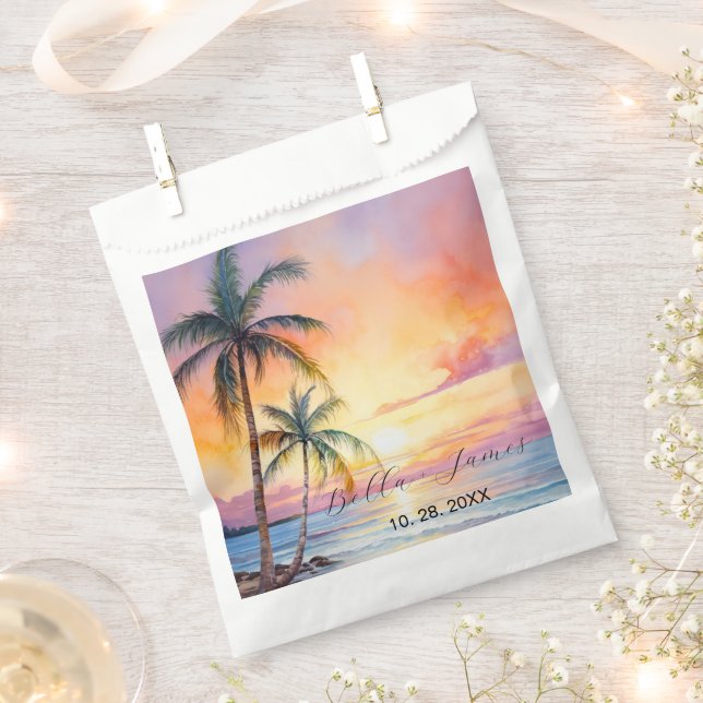 Destination Sunset Beach Wedding  Favour Bag (Clipped)