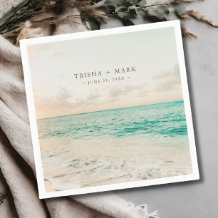 Destination Sunset Beach Wedding Napkin