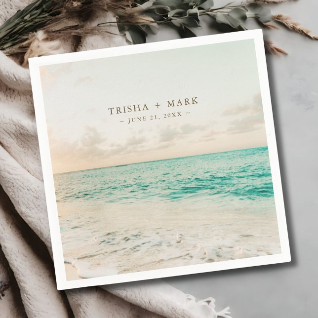 Destination Sunset Beach Wedding Napkin (Destination Sunset Beach Wedding Napkins)