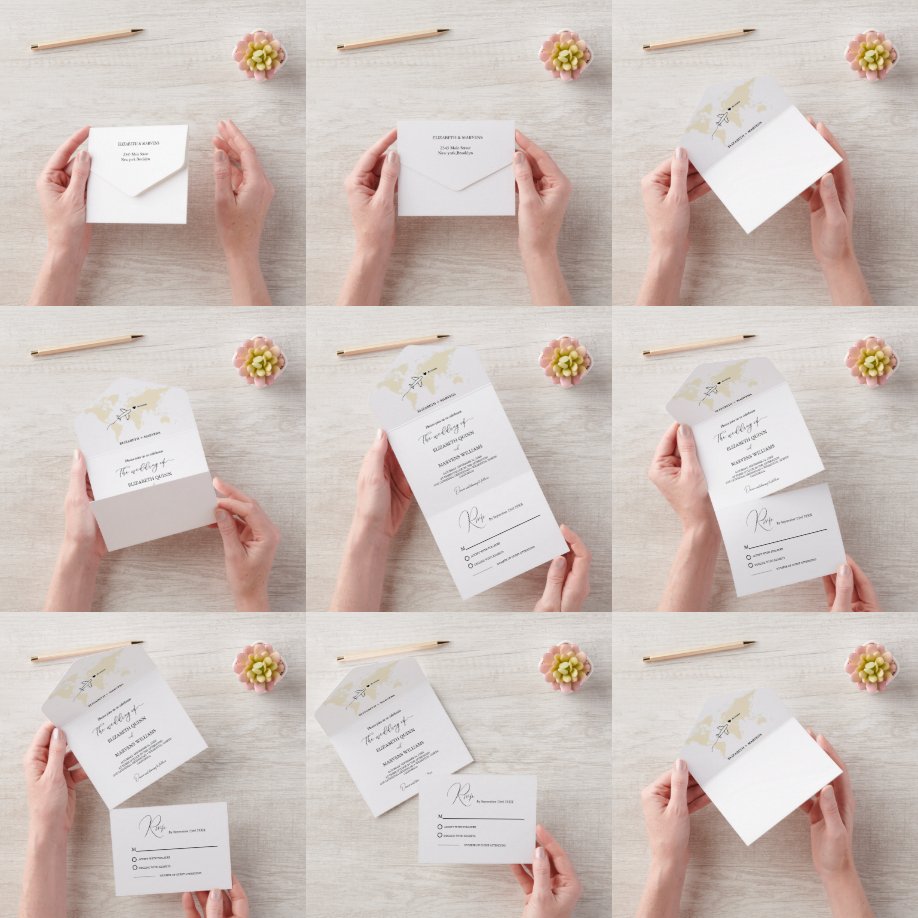 Destination Travel All In One Wedding Invitation