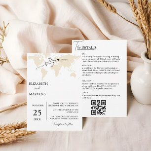 Destination Travel All In One Wedding Invitation