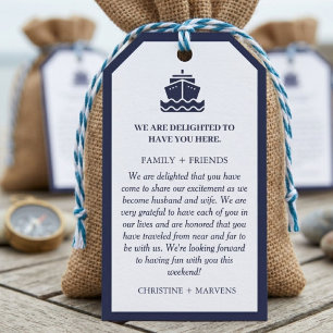 Destination Travel Boat wedding thank you Gift Tags