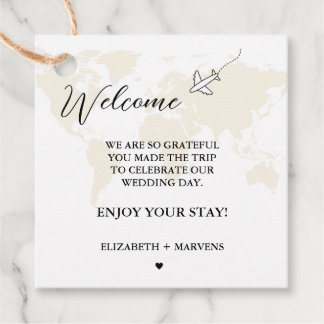 Destination Travel Theme Wedding welcome Guess bag Favour Tags