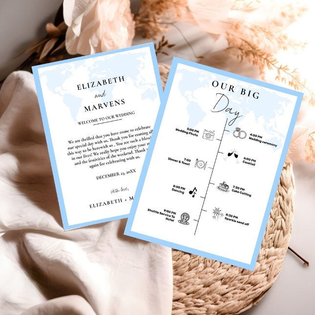 Destination Travel wedding day  Events Timeline  Program (Creator Uploaded)