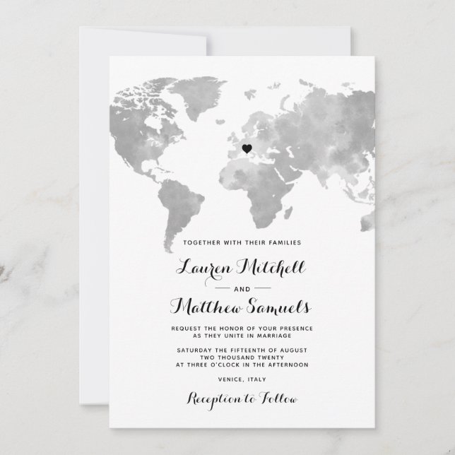 Destination Travel Wedding Invitation (Front)