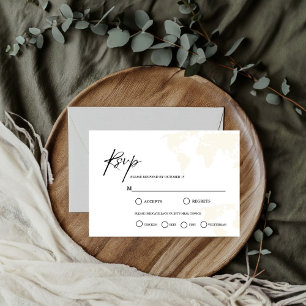 Destination Travel Wedding theme RSVP Card