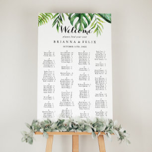 Destination Tropical Alphabetical Seating Chart