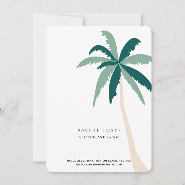 Destination Tropical Beach Wedding Save the Date (Front)