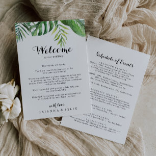 Destination Tropical Green Wedding Welcome Letter