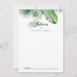 Destination Tropical Greenery Calligraphy Wedding Advice Card<br><div class="desc">This destination tropical greenery calligraphy wedding advice card is perfect for a simple wedding. The design features hand-painted watercolor green palm and banana leaves neatly arranged into beautiful bouquets. These cards are perfect for a wedding, bridal shower, baby shower, graduation party & more. Personalise the cards with the names of...</div>