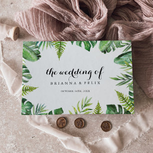 Destination Tropical Greenery Calligraphy Wedding Guest Book