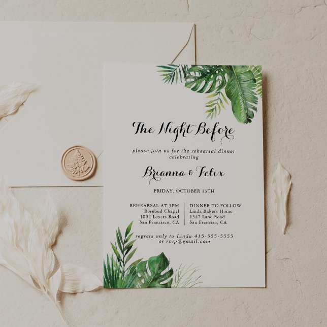 Destination Tropical Night Before Rehearsal Dinner Invitation (Creator Uploaded)