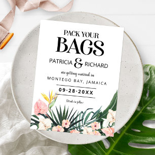 Destination Tropical Wedding Save The Date Postcard